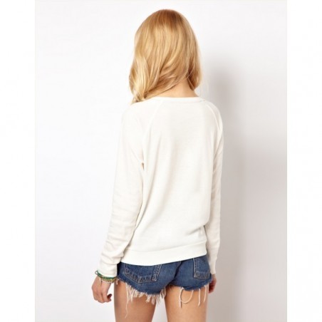 Pull jersey dessin de hibou douillet et confortable pour l'hiver