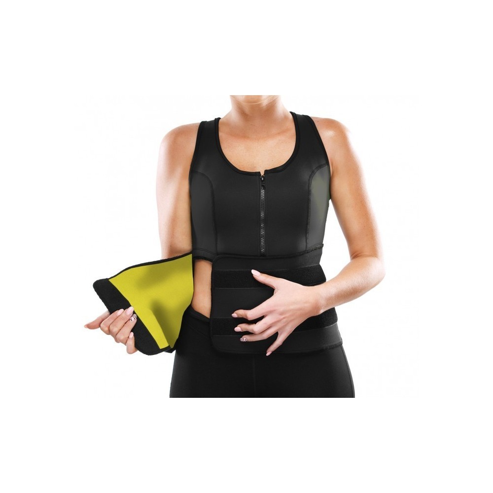 Débardeur sauna fitness avec zip et Velcro effet minceur tailles du S au XXL