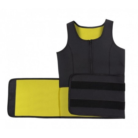 Débardeur sauna fitness avec zip et Velcro effet minceur tailles du S au XXL