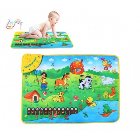 121775 Tapis musical jeu interactif BABY FARM avec mélodies et sons 75 x 50 cm
