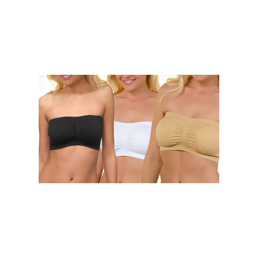 Ensemble de 3 soutiens-gorge bandeau push up - sans bretelles