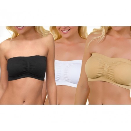 Ensemble de 3 soutiens-gorge bandeau push up - sans bretelles