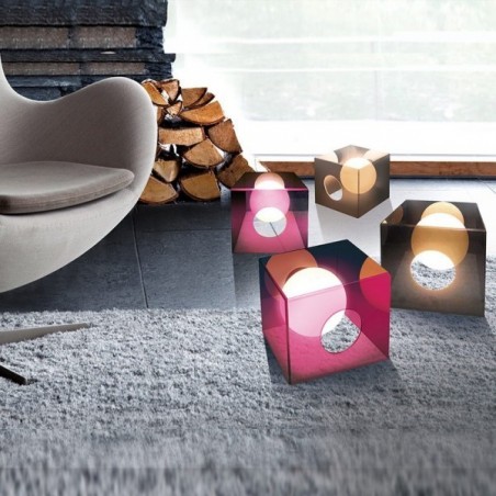 Table - Lampe design - Carré acrylique lucide