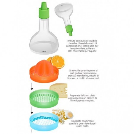 Ustensiles de cuisine - Bouteille multifonctions - Design - 8 accessoires