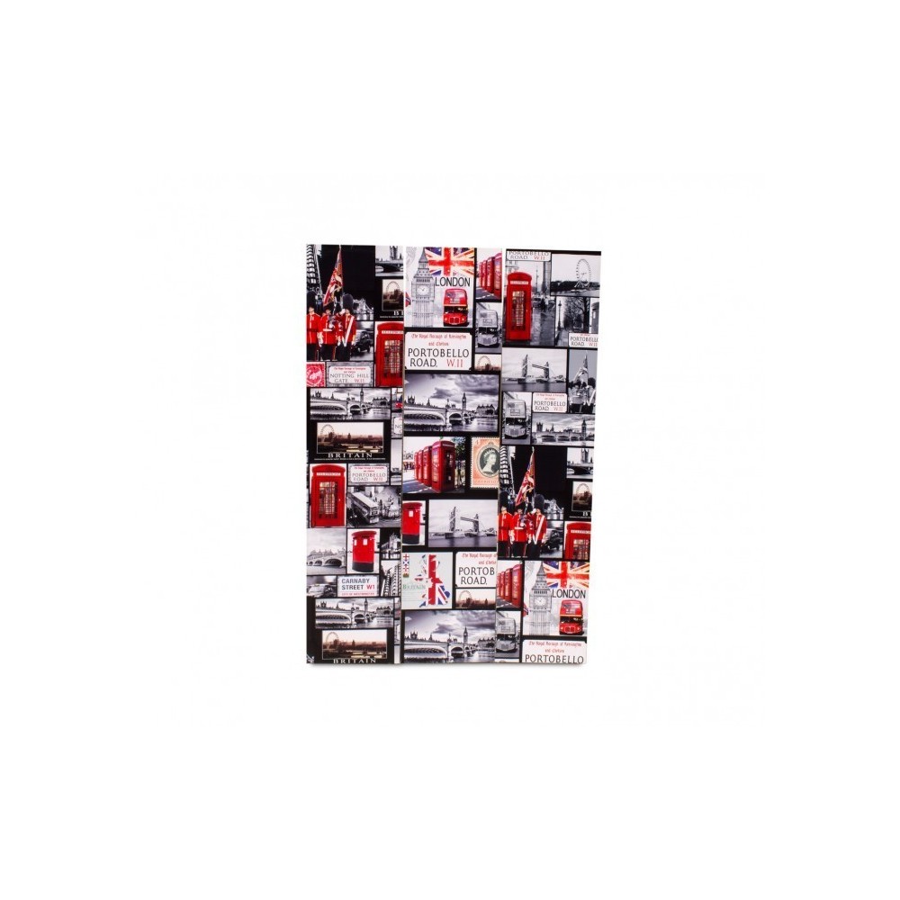 Paravent séparateur 05975 Double modèle Londres Paris en toile sur bois 120x180