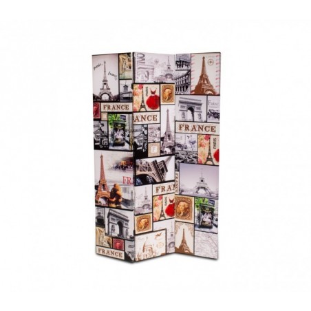 Paravent séparateur 05975 Double modèle Londres Paris en toile sur bois 120x180 Paravent séparateur 05975 Double modèle Londres Paris en toile sur bois 120x180