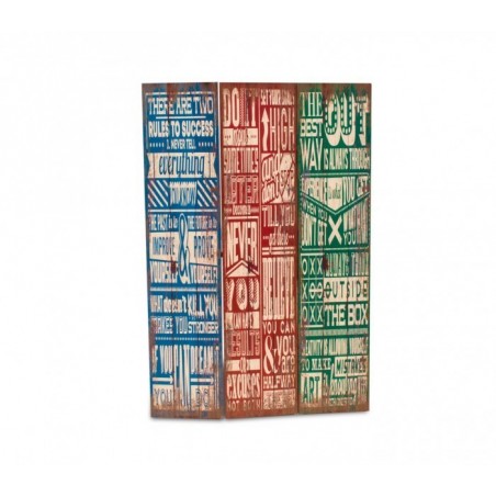 Paravent 05979 modèle Vintage en toile sur bois 120 x 180 cm trois panneaux Paravent 05979 modèle Vintage en toile sur bois 120 x 180 cm trois panneaux