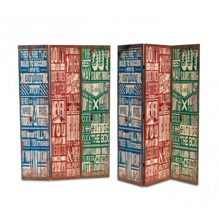Paravent 05979 modèle Vintage en toile sur bois 120 x 180 cm trois panneaux Paravent 05979 modèle Vintage en toile sur bois 120 x 180 cm trois panneaux