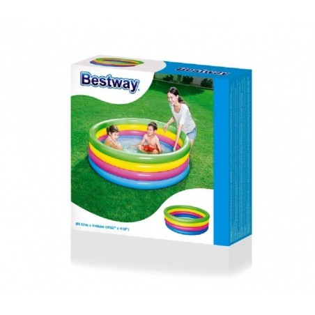 51117 - Piscine gonflable - arc en ciel - Bestway 4 anneaux 157 x 46 cm