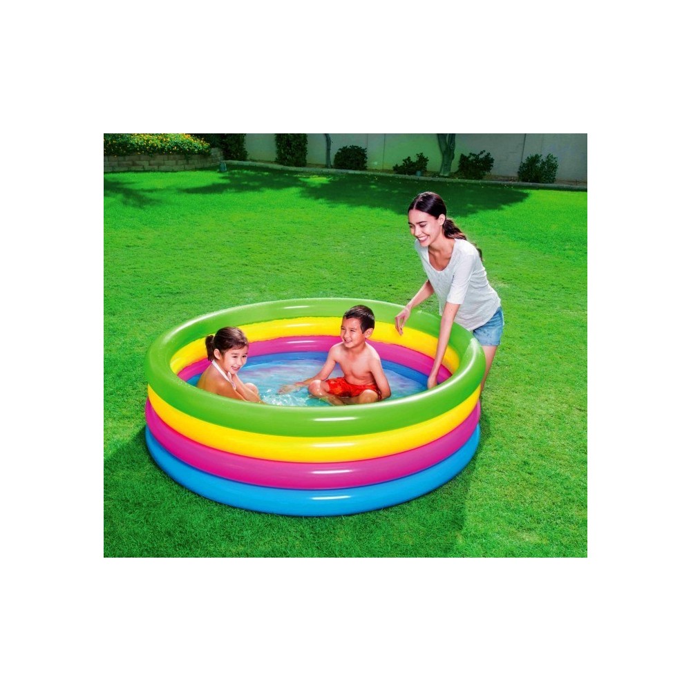 51117 - Piscine gonflable - arc en ciel - Bestway 4 anneaux 157 x 46 cm