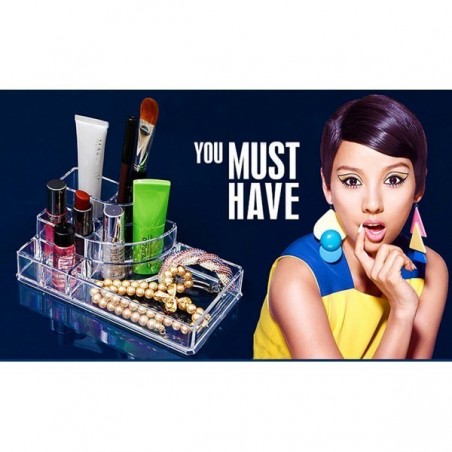 Organisateur de cosmétique maquillage en plastique transparent avec tiroirs