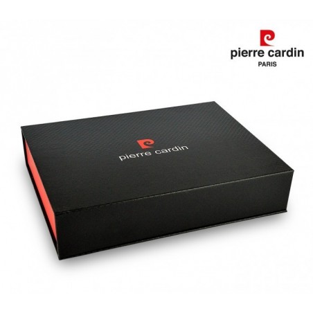 8806 LUKAS03 Coffret ceinture et portefeuille homme en véritable cuir 