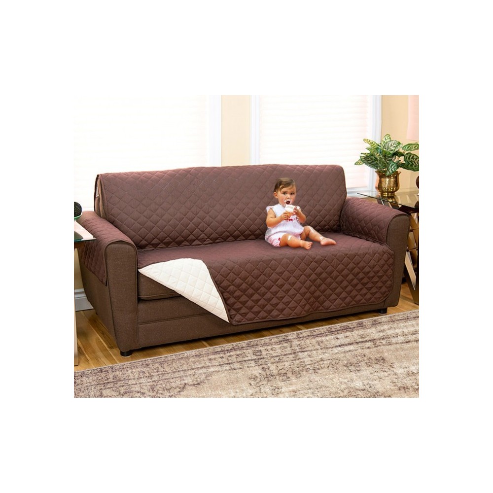 015571 Protège-canapé matelassé double face Imperméable anti-tâches 4 places