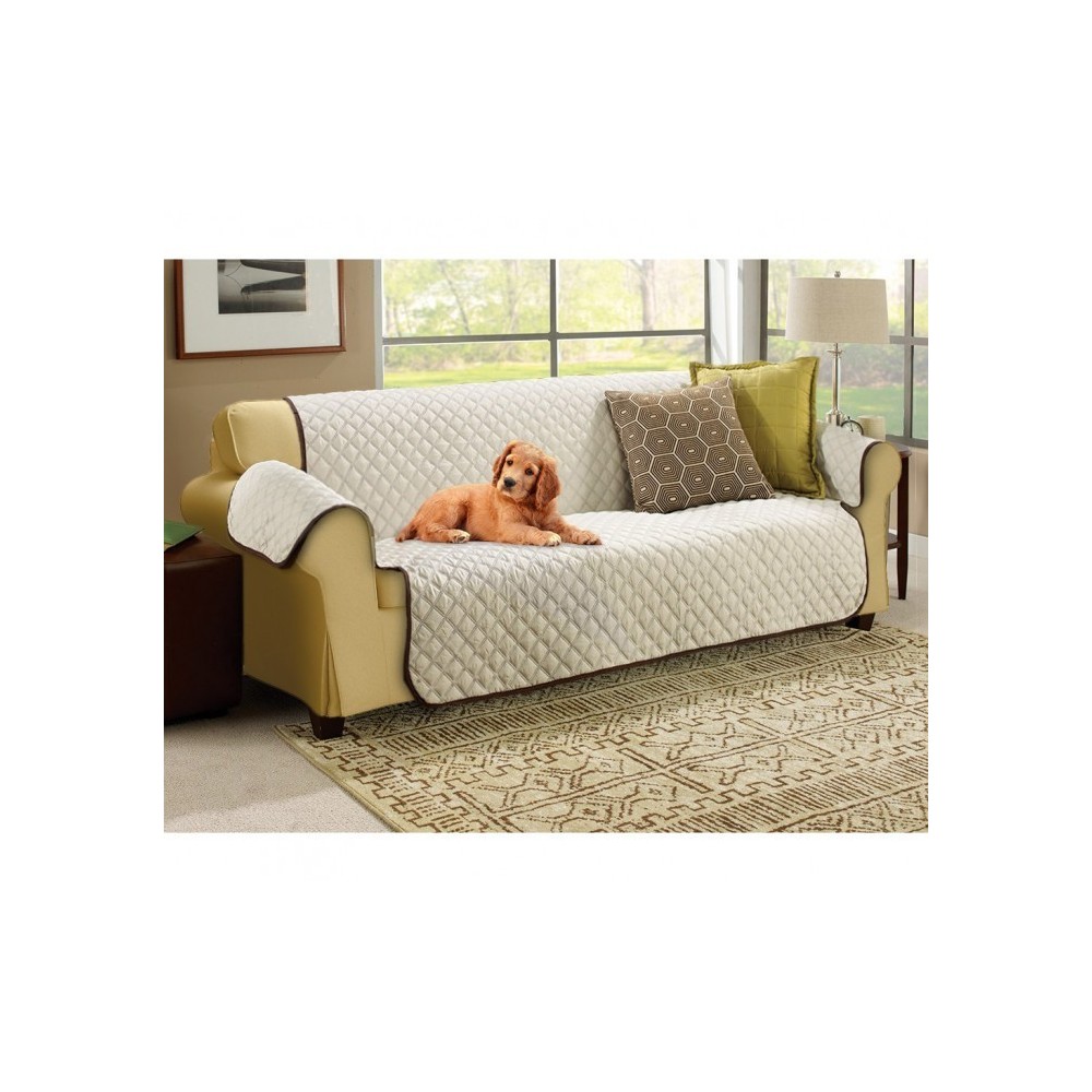 015571 Protège-canapé matelassé double face Imperméable anti-tâches 4 places