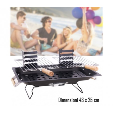 Barbecue de table à charbon deux grilles 43x25 cm mod KALBARRI de BBQ COLLECTION