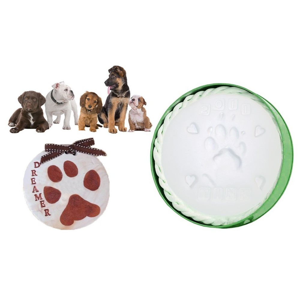 Kit De Bricolage De Cadre D'impression De Patte D'animal De Compagnie 1  Pièce, Empreinte De Chien Ou De Chat Et Empreinte De Main Avec De L'argile,  Kits Faciles À Souvenir Pour Chien