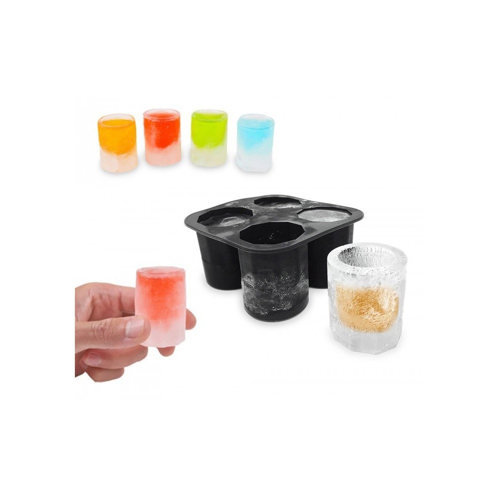 4218 Moule en silicone 4 verre de glace shooters 10 x 10 x 5,5 cm