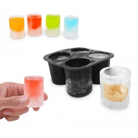 4218 Moule en silicone 4 verre de glace shooters 10 x 10 x 5,5 cm