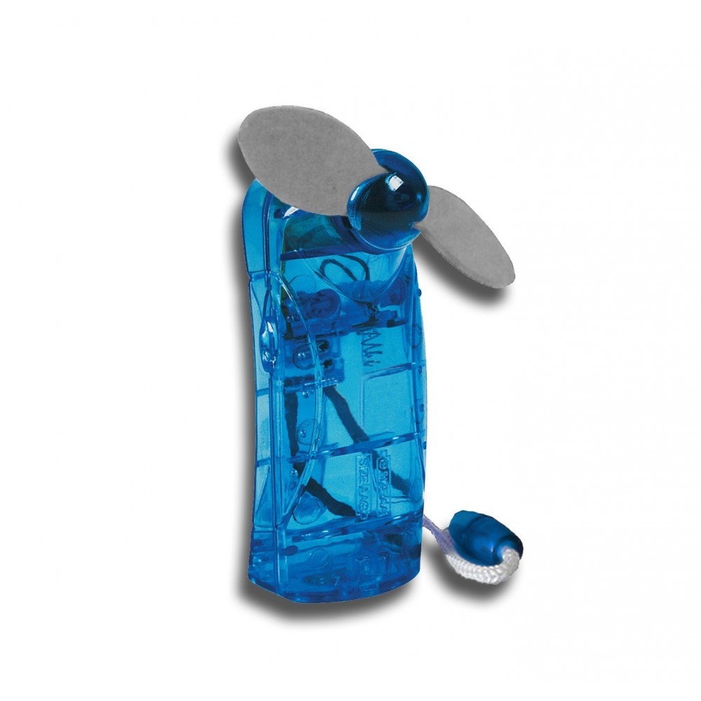 Mini ventilateur portable 2 pales pratique et de poche couleur bleu