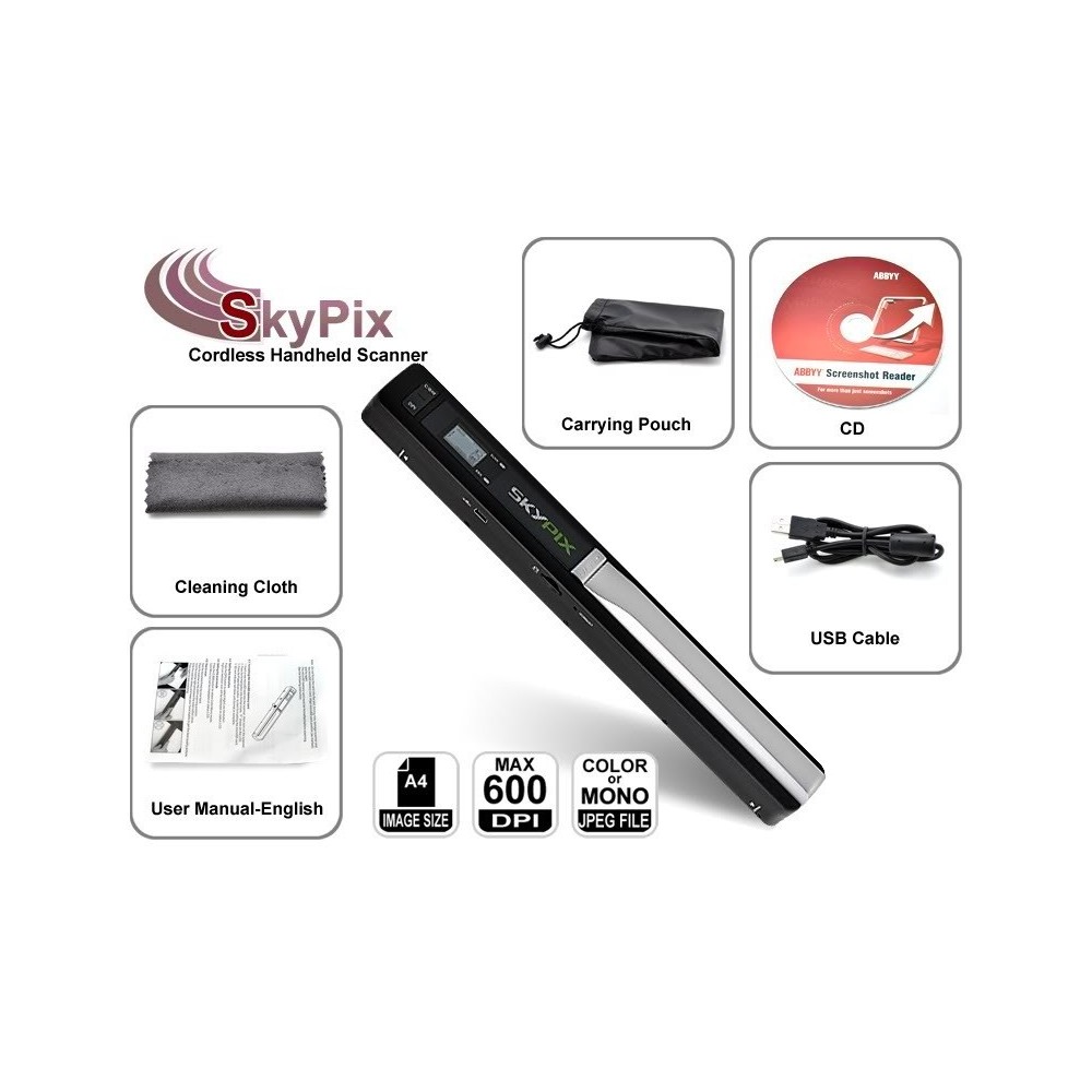 Scanner de poche - Wireless - a4 900 dpi SkyPix
