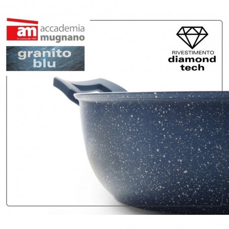 Casserole anti-adhésive avec deux poignées 26 cm Accademia Mugnano GRANITO BLU