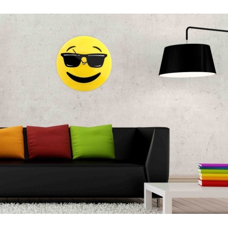 79/3231 Horloge murale en verre émoticône tête avec lunettes de soleil 30 cm ø 79/3231 Horloge murale en verre émoticône tête avec lunettes de soleil 30 cm ø