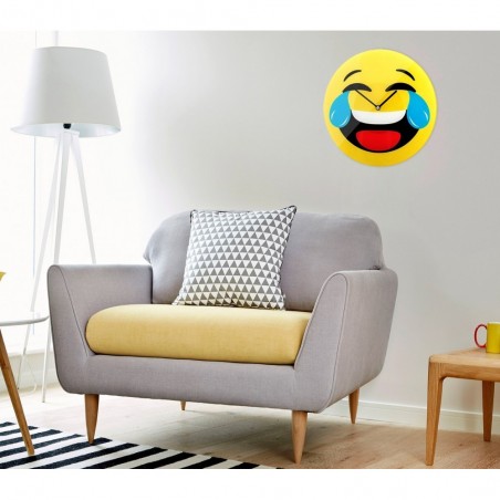 79/3230 Horloge murale en verre émoticône tête qui pleure de rire 30 cm ø