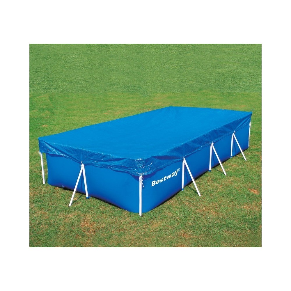 58107 Bâche de protection piscine rectangle 410 x 226 cm Bestway en polyéthylène