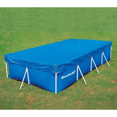 58107 Bâche de protection piscine rectangle 410 x 226 cm Bestway en polyéthylène