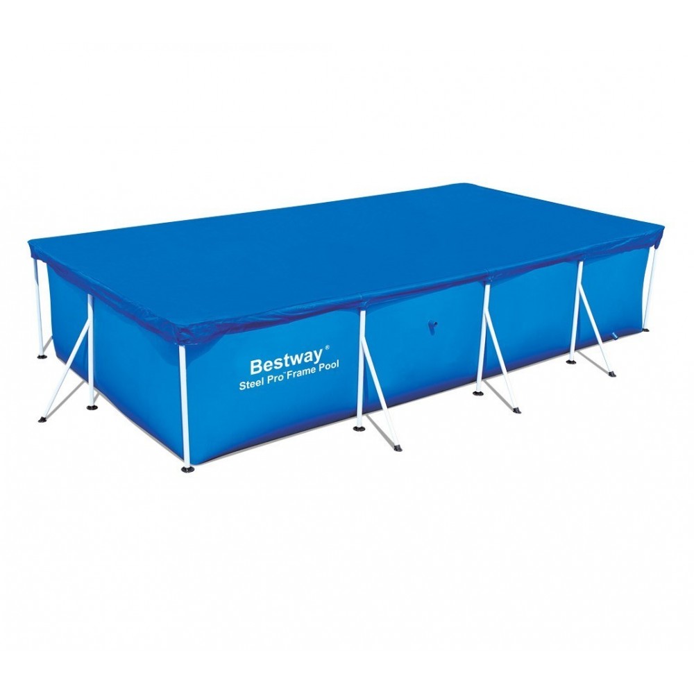 58107 Bâche de protection piscine rectangle 410 x 226 cm Bestway en polyéthylène