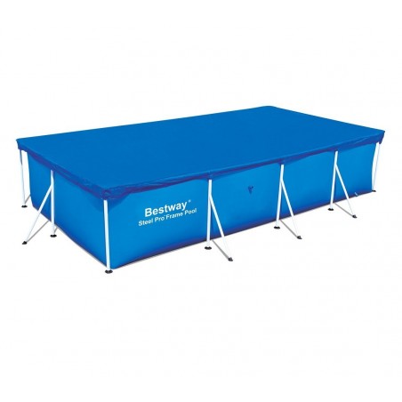 58107 Bâche de protection piscine rectangle 410 x 226 cm Bestway en polyéthylène