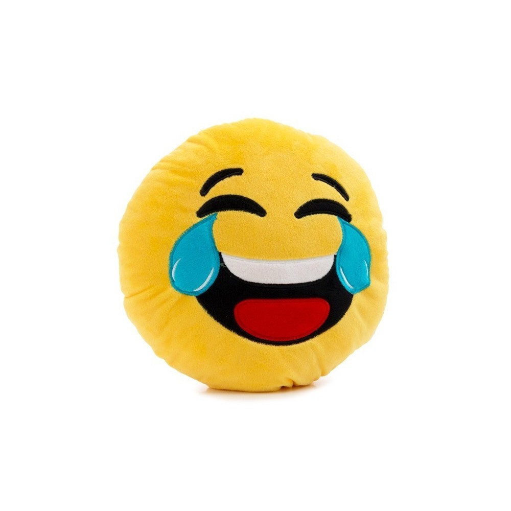 621041 Coussin décoratif émoticône motif tête qui pleure de rire 30 cm ø