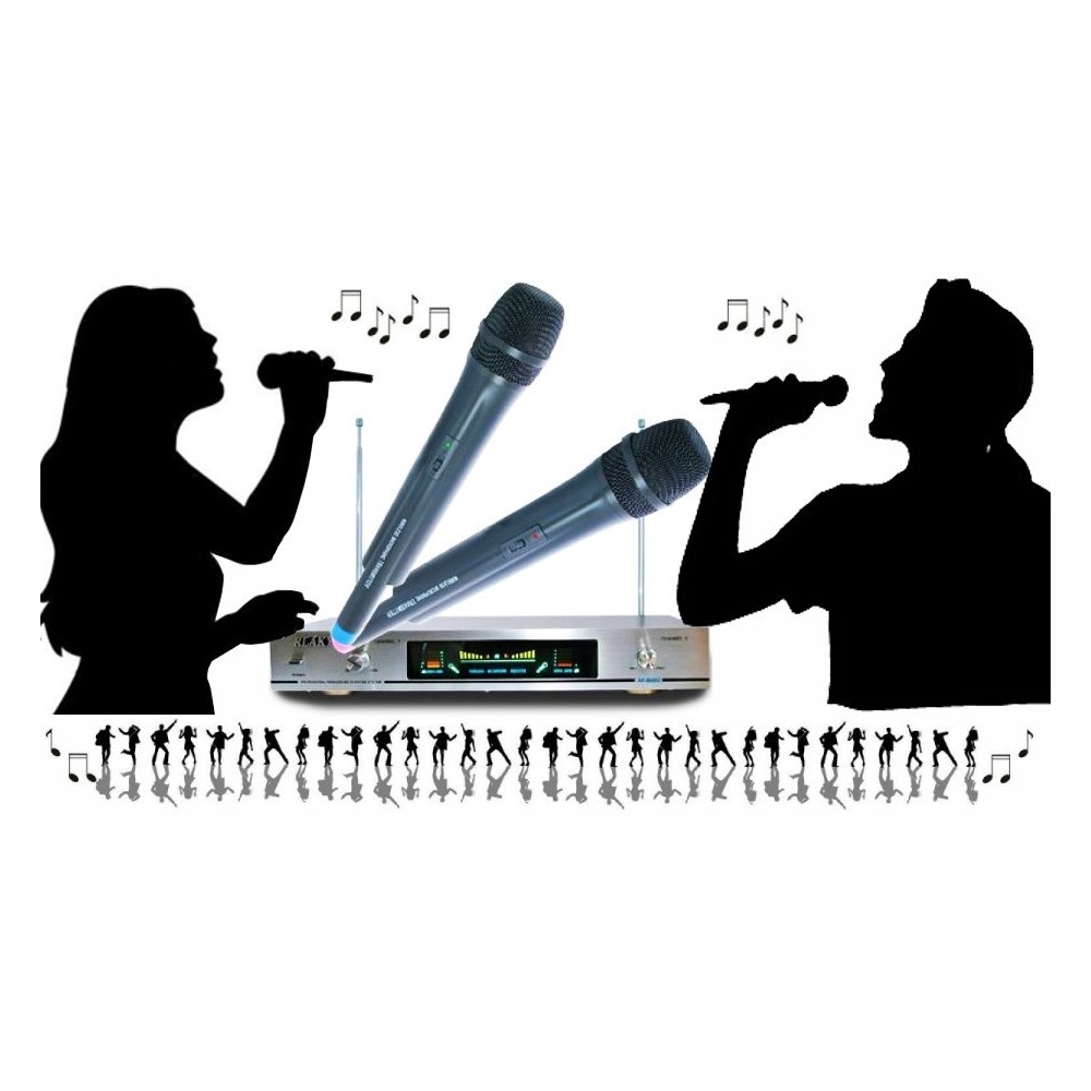 Couple de microphones sans fil professionnels rlaky ak-8600 - Karaoké