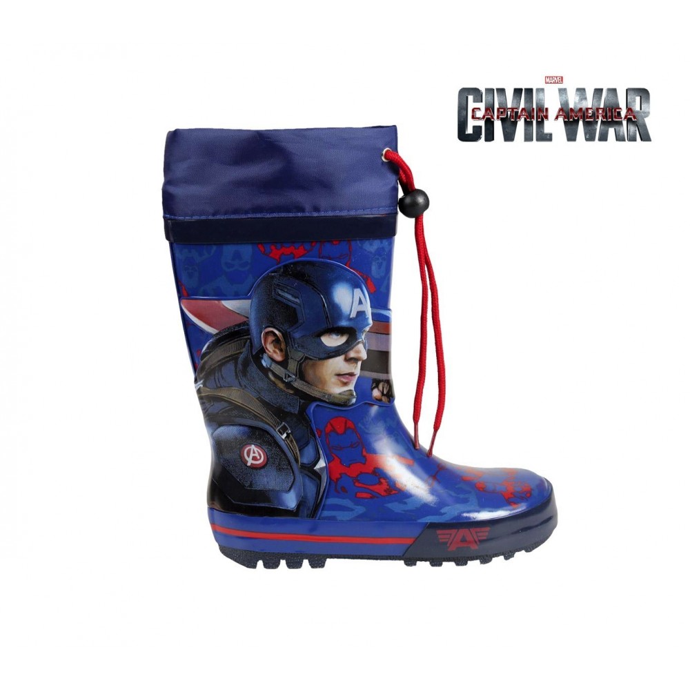 2300002078 Bottes de pluie galoches pour enfant Captain America tailles 28 à 33