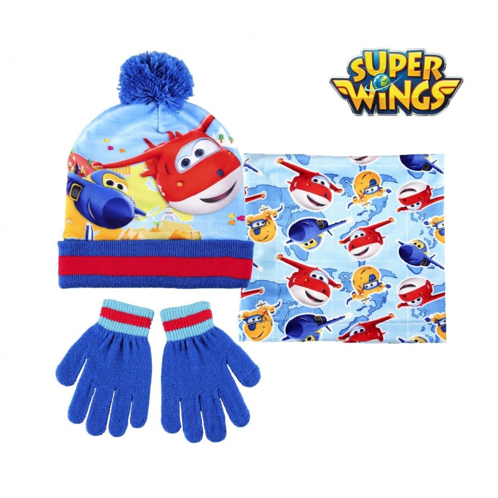 2200002443 Set d'hiver pour enfant SUPER WINGS écharpe bonnet et gants