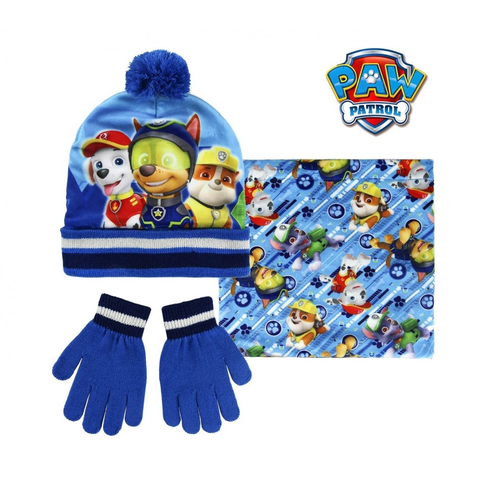 2200002441 Set d'hiver pour enfant PAW PATROL écharpe bonnet et gants