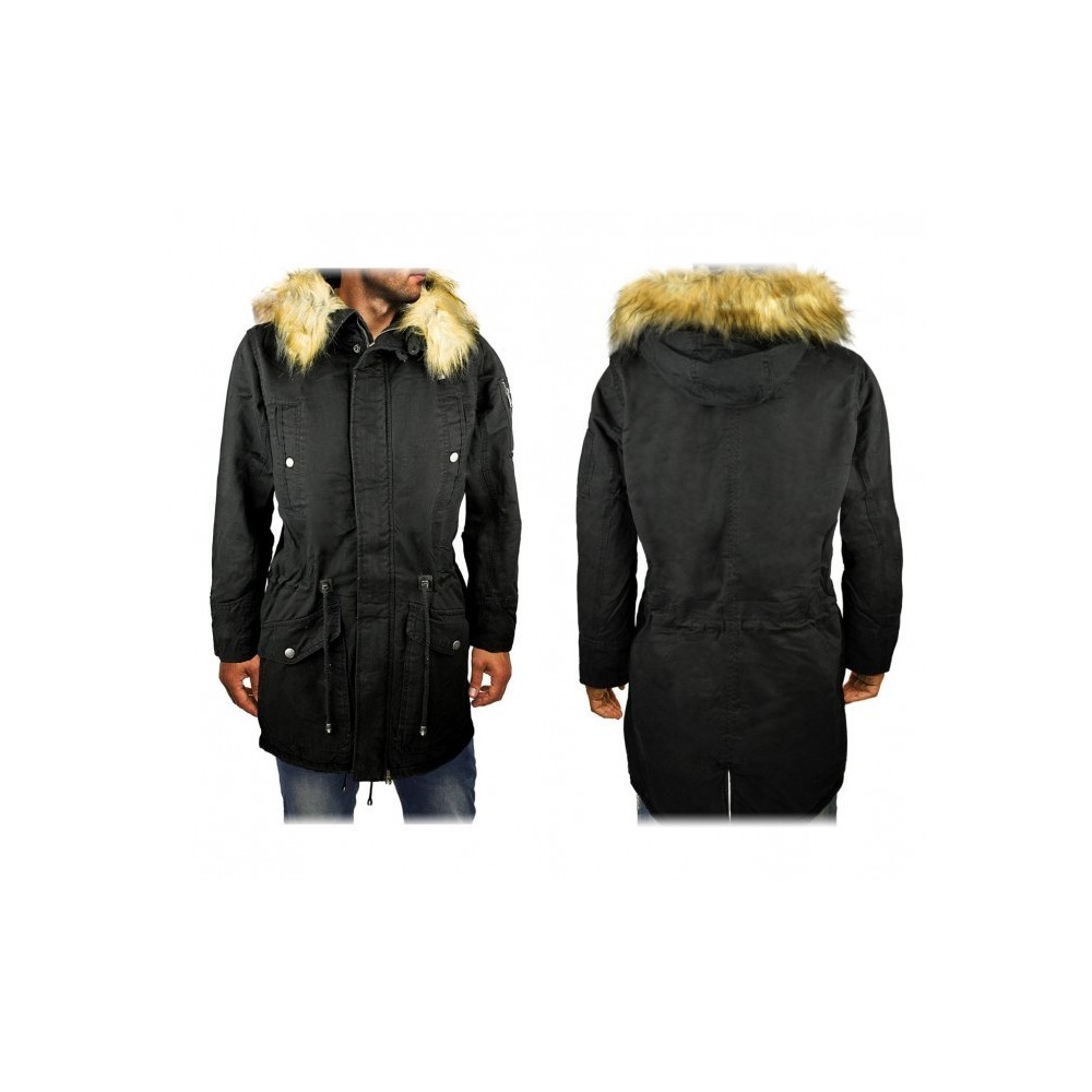 D-201 Parka à capuche pour homme modèle WINTER COOL avec fausse fourrure