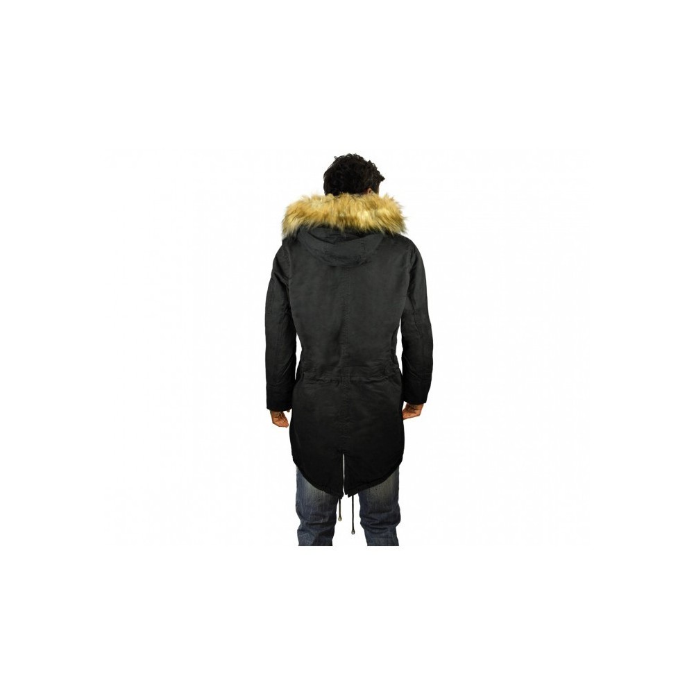 D-201 Parka à capuche pour homme modèle WINTER COOL avec fausse fourrure