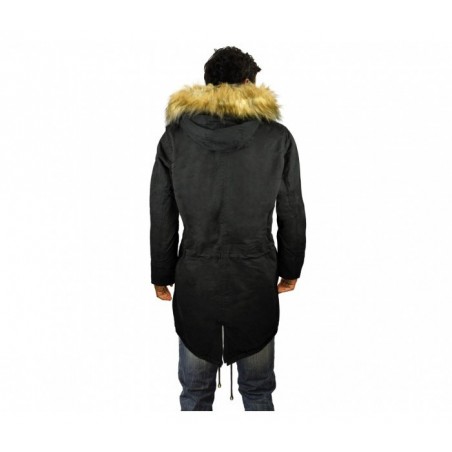 D-201 Parka à capuche pour homme modèle WINTER COOL avec fausse fourrure