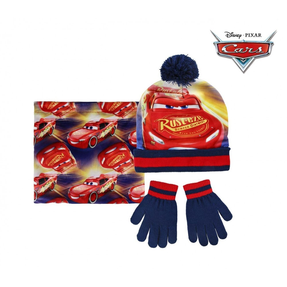 2200002545 Set d'hiver 3 pièces pour enfant CARS écharpe bonnet et gants