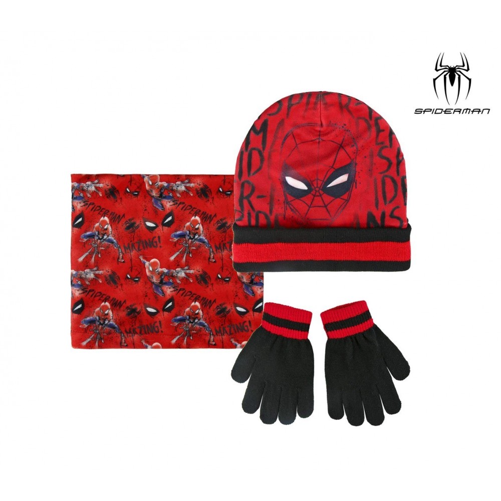 2200002542 Set d'hiver 3 pièces pour enfant SPIDERMAN écharpe bonnet et gants