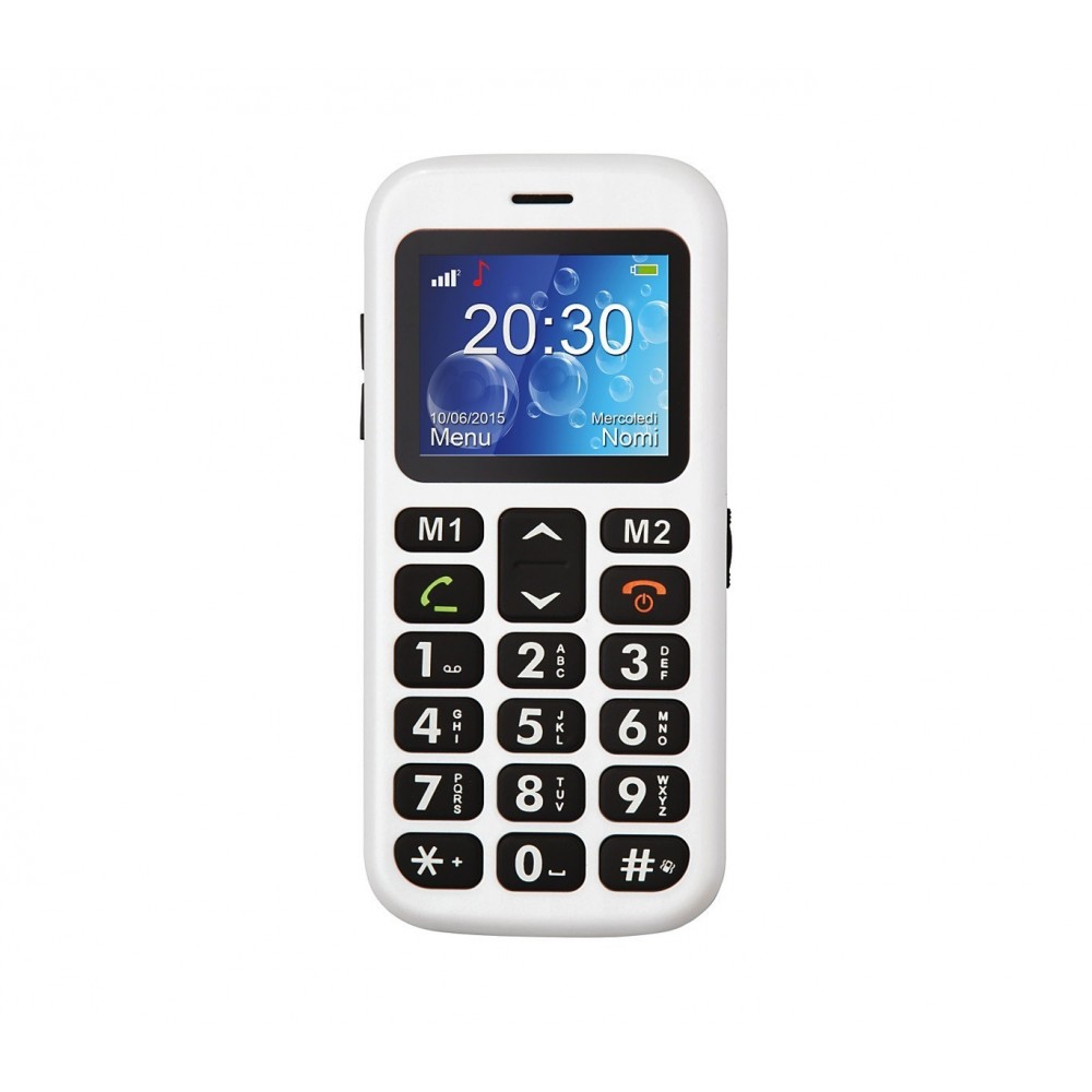 MS-301 Téléphone portable pour personnes âgées Techmade blanc avec bouton SOS
