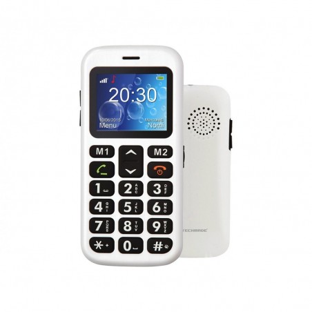 MS-301 Téléphone portable pour personnes âgées Techmade blanc avec bouton SOS