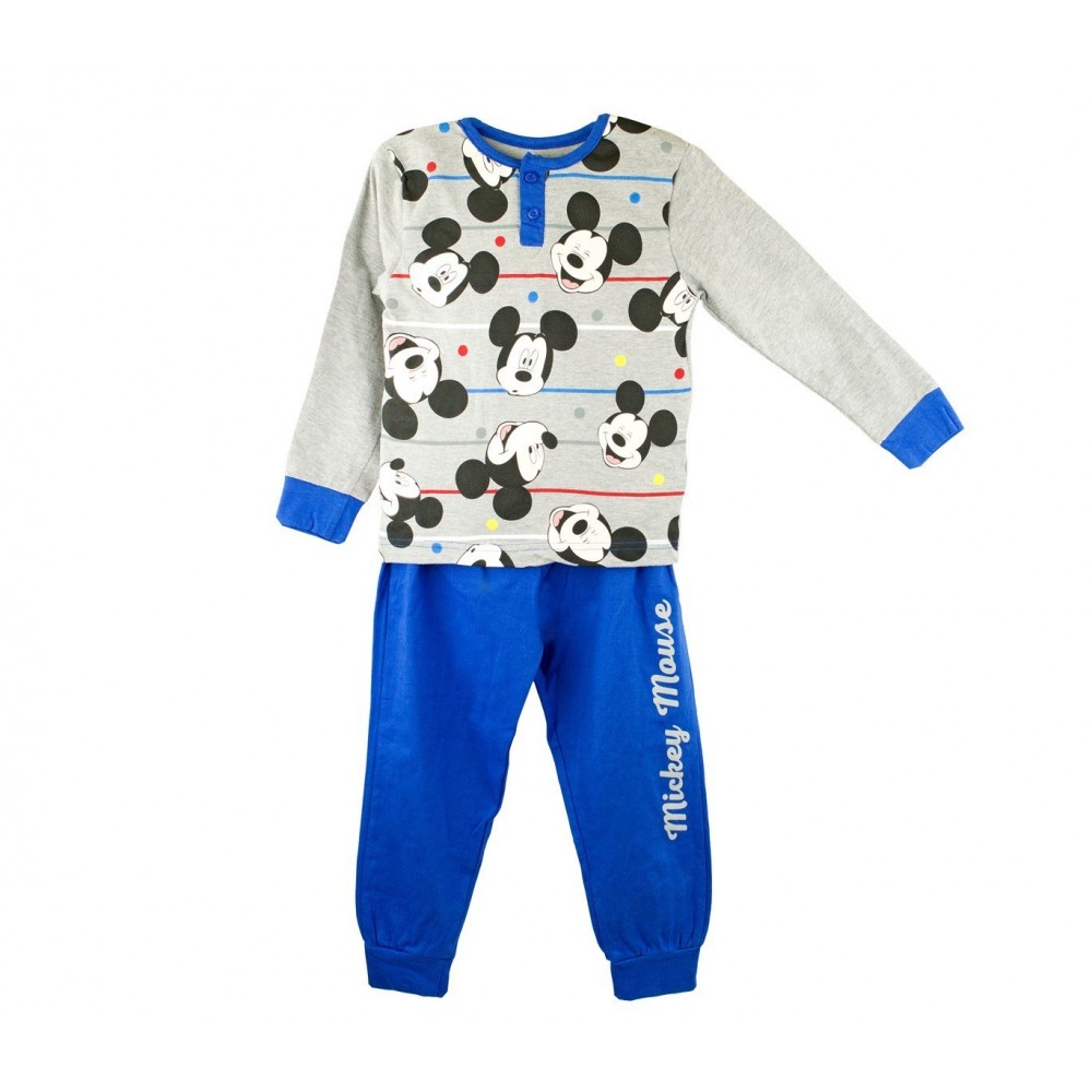 22-2292 Pyjama enfant imprimé MICKEY MOUSE manches longues de 2 à 7 ans en coton