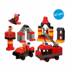 339534 Playset de briques de construction VIGILI DEL FUOCO 67 éléments CIGIOKI