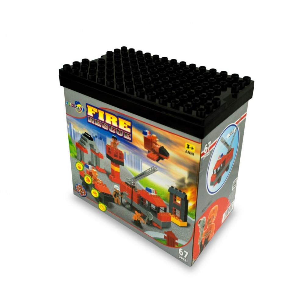 339534 Playset de briques de construction VIGILI DEL FUOCO 67 éléments CIGIOKI