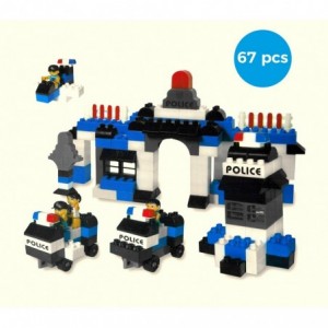 339527 Playset de briques de construction POLICE STATION 67 éléments CIGIOKI