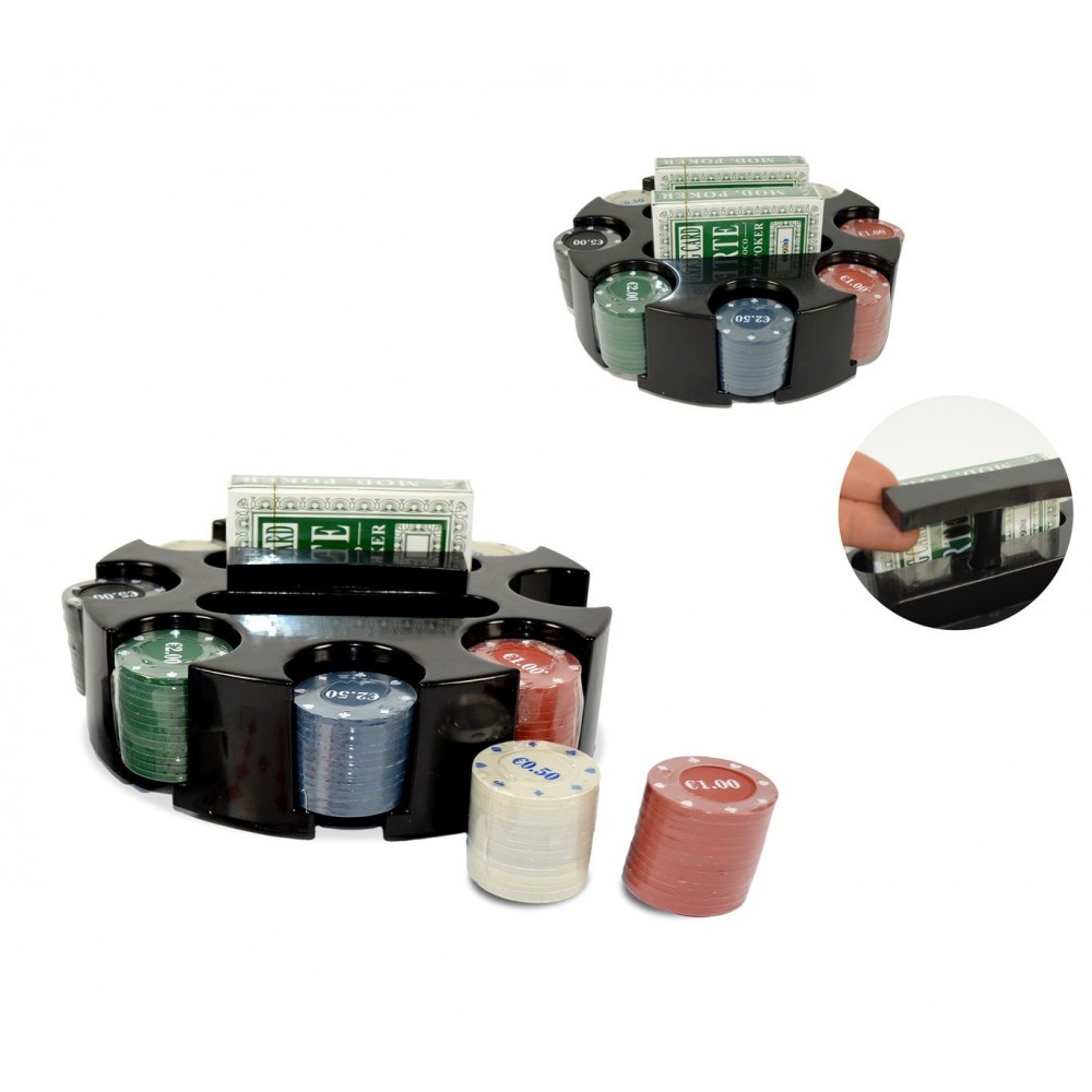 478024 Set de poker CIGIOKI 2 jeux de cartes et 96 jetons