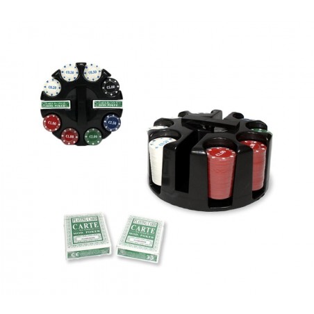 478024 Set de poker CIGIOKI 2 jeux de cartes 200 jetons