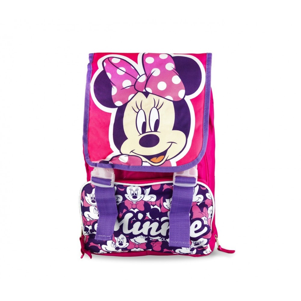 21-1417 Cartable extensible pour enfant en maternelle Minnie avec poche frontale